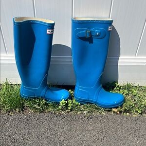 Hunter Blue Rain Boots